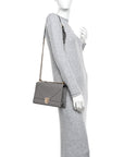 Grained Calfskin Medium D1ORama Flap Bag Gris