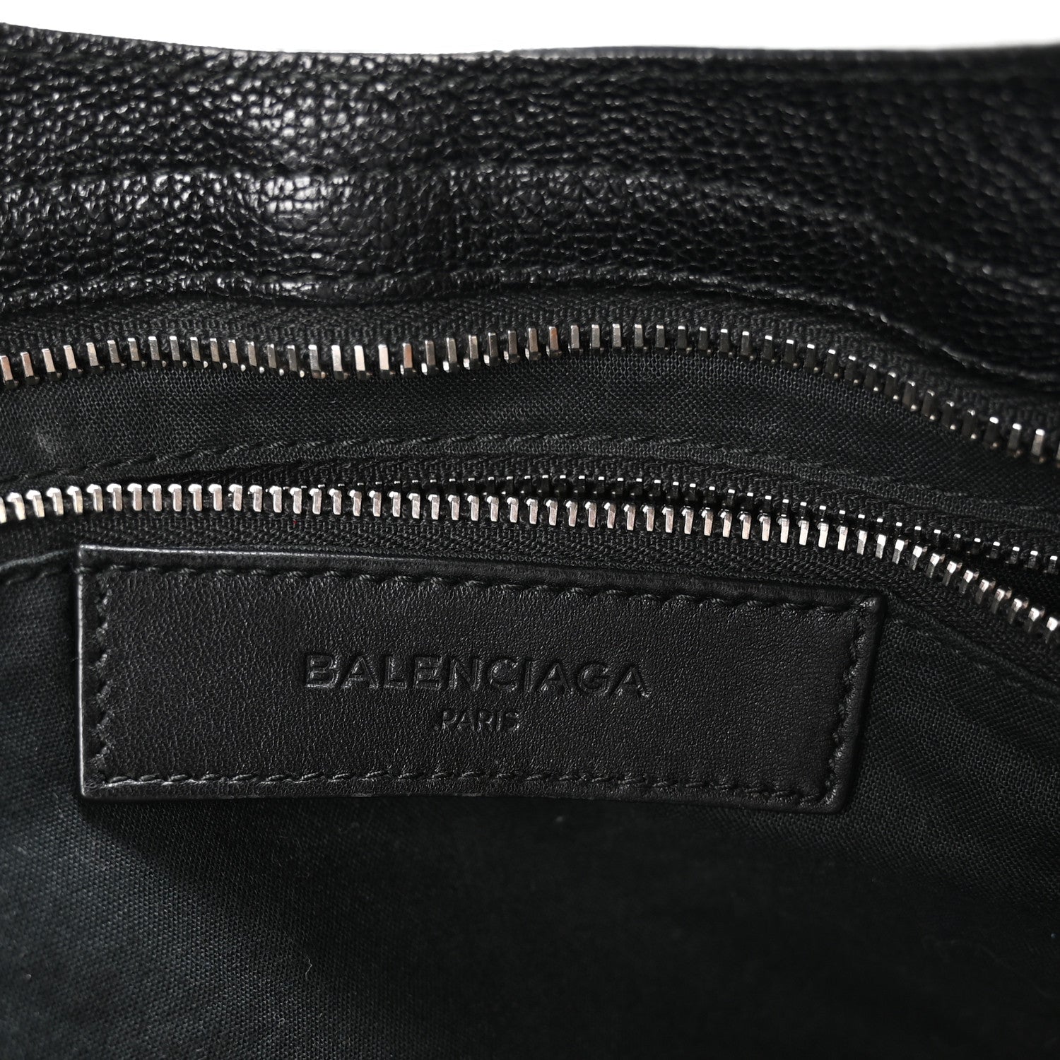 Chevre Silver Metallic Edge Hardware City Black