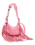 Agneau Arena Le Cagole Fringe Shoulder Bag XS Sweet Pink