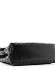 Calfskin Y Quilted Monogram Medium Loulou Chain Satchel Black