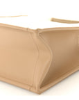 Canvas Calfskin Embroidered Small Plan De Paris Book Tote With Strap Beige
