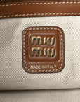 Canvas Calfskin Striped Ivy  Cacao Naturale