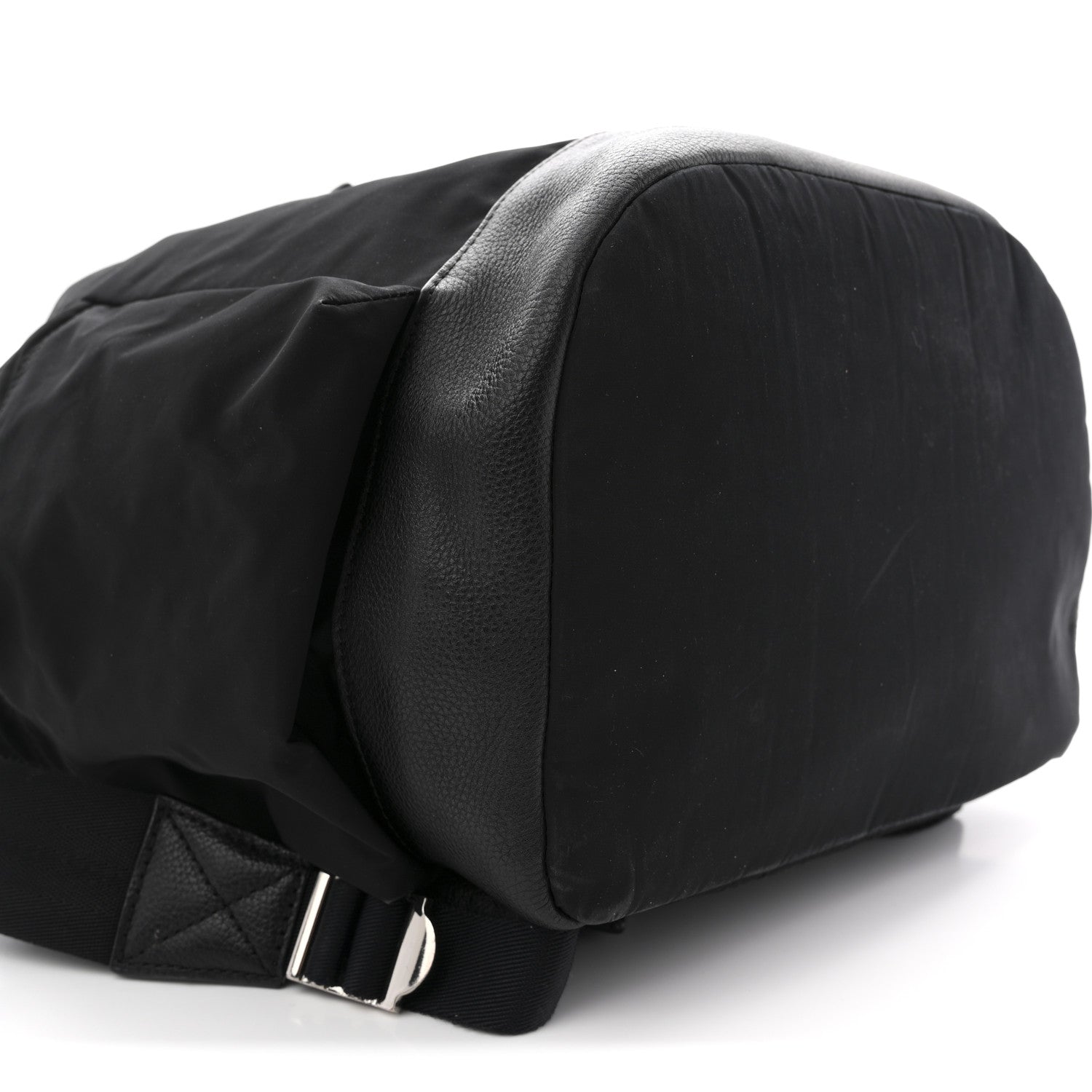 Nylon Grained Calfskin Watson Diaper Bag Black