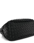 Nappa Intrecciato Small Campana Shoulder Bag Black