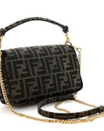 Fabric Jacquard FF 1974 Mini Baguette Tobacco Moro Black