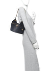 Washed Denim Quilted Mini CHNL 25 Handbag Black