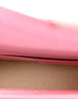 Calfskin Crocodile Embossed Le Bambino Long Pink