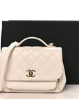 Caviar Quilted Medium Business Affinity Flap White