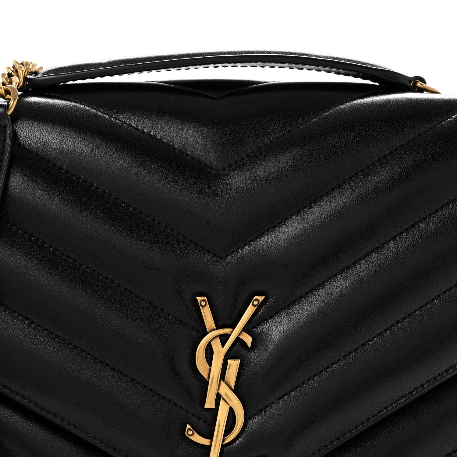 Lambskin Quilted Monogram Large Loulou Black