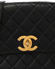 Lambskin Quilted Medium Single Flap Black