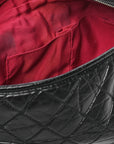 Aged Calfskin Quilted Large Gabrielle Hobo  Black