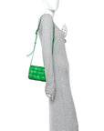 Nappa Maxi Intreccio Small Padded Cassette Crossbody Bag Parakeet