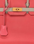 Chevre Mysore Horseshoe Birkin 30  Rose Lipstick Gris Perle
