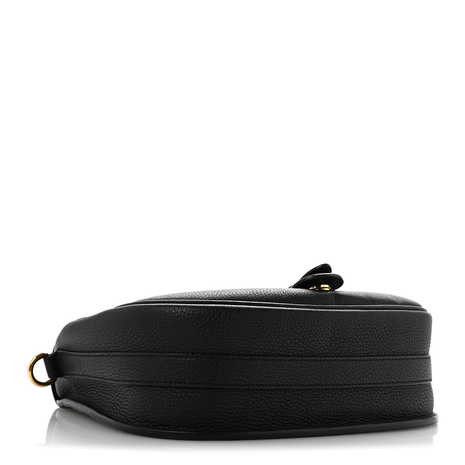 Grained Calfskin Large Bobby Flap Black