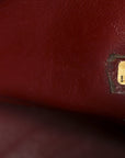 Caviar Quilted Jumbo Double Flap Dark Red