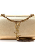 Metallic Calfskin Small Classic Monogram Kate Tassel Satchel Gold