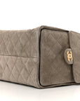 Suede Quilted Medium CHNL 25 Handbag Grey