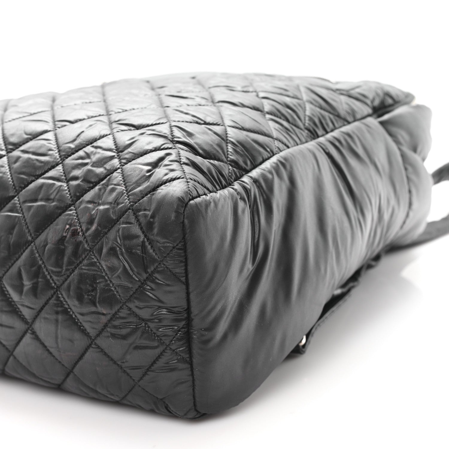 Nylon Quilted Coco Cocoon Backpack Black