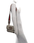 GG Supreme Monogram Web Small Neo Vintage Double Flap Messenger Bag Beige New Acero