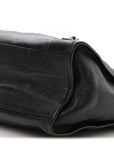 Chevre Silver Metallic Edge Hardware City Black