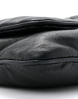 Lambskin Quilted Chain Mail Shoulder Bag Black