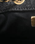 Washed Denim Quilted Mini CHNL 25 Handbag Black