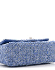 Tweed Quilted Mini Rectangular Flap Blue White