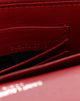 Calfskin Crocodile Embossed Monogram Sunset Chain Wallet Rouge Eros