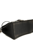 Used Calfskin Small Hourglass Top Handle Bag Brown