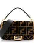 Shearling Vitello Dolce Macro FF 1974 Baguette Tobacco Black