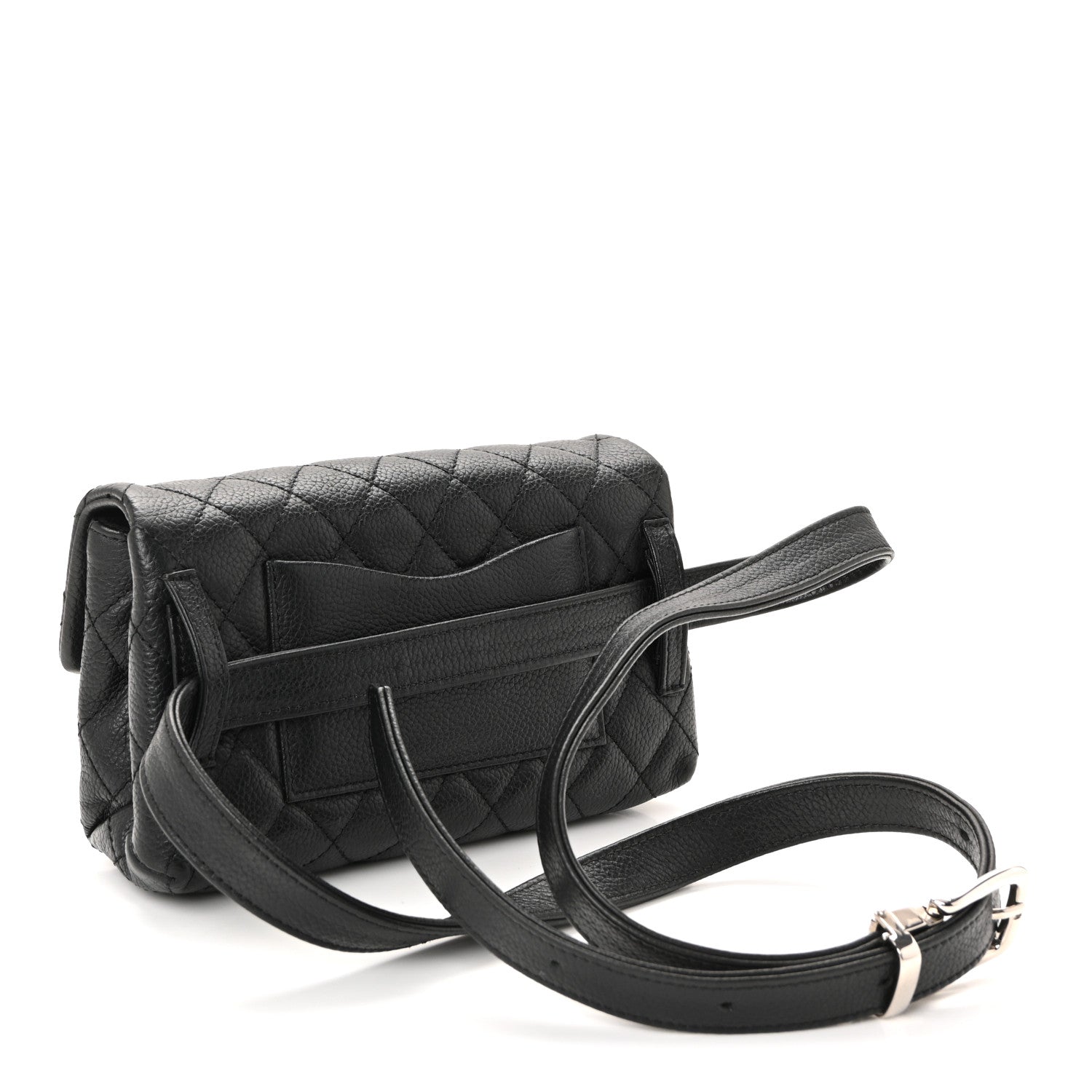 Grained Calfskin Quilted 2.55 Reissue Flap Belt Bag Clutch Black