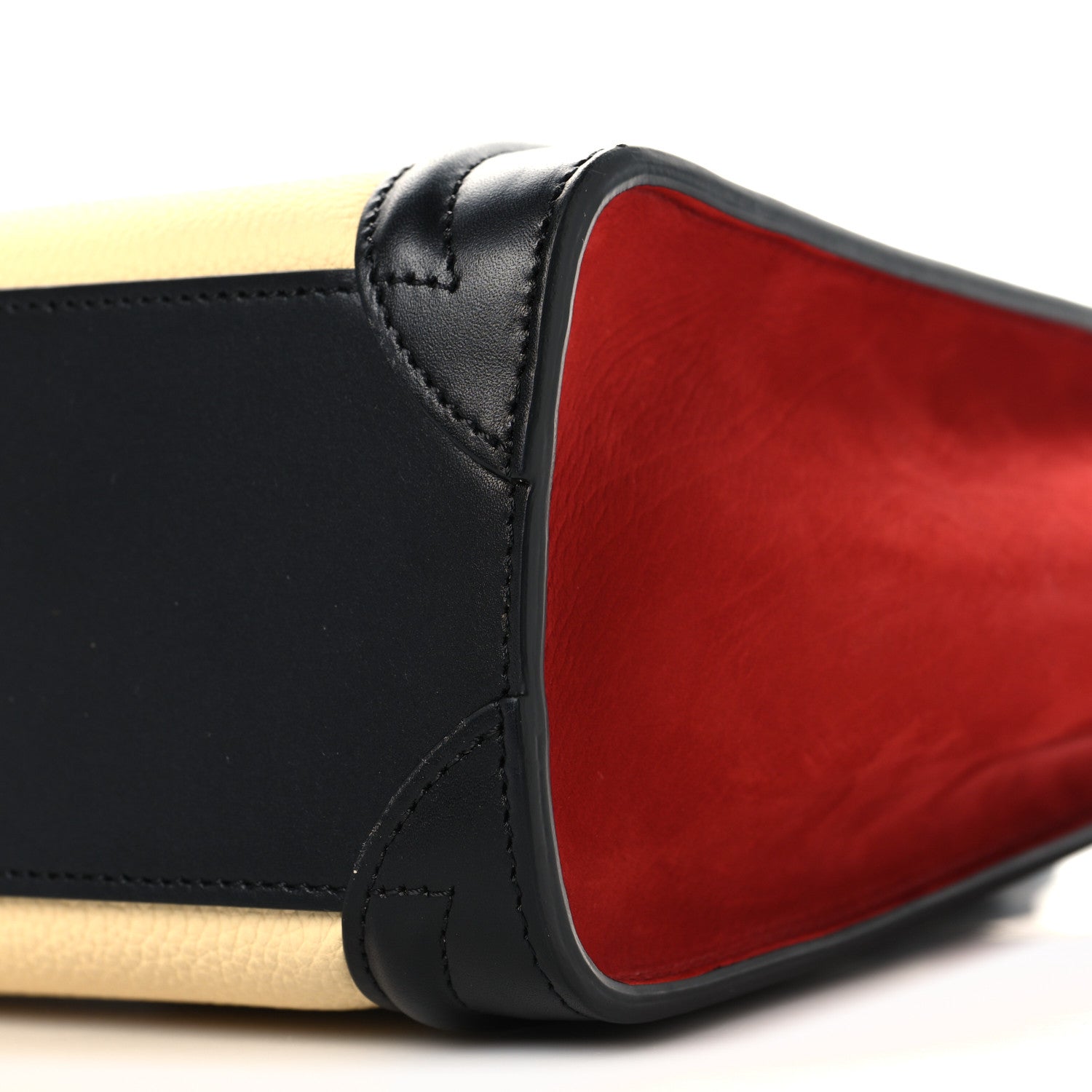 Drummed Calfskin Nubuck Nano Tri-Color Luggage Ruby