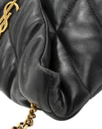Lambskin Quilted Toy Loulou Puffer Monogram Chain Satchel Black