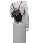 Triomphe Canvas Calfskin Bonnie Backpack Tan