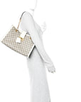 GG Supreme Monogram Medium Padlock Tote White