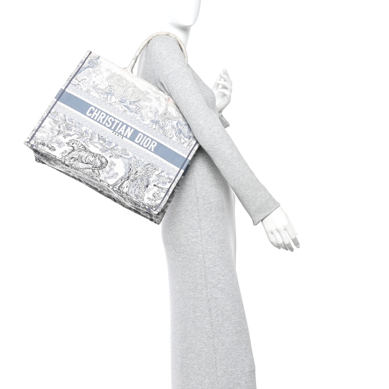 Gradient Canvas Embroidered Large D1ORiviera Toile De Jouy Book Tote Blue