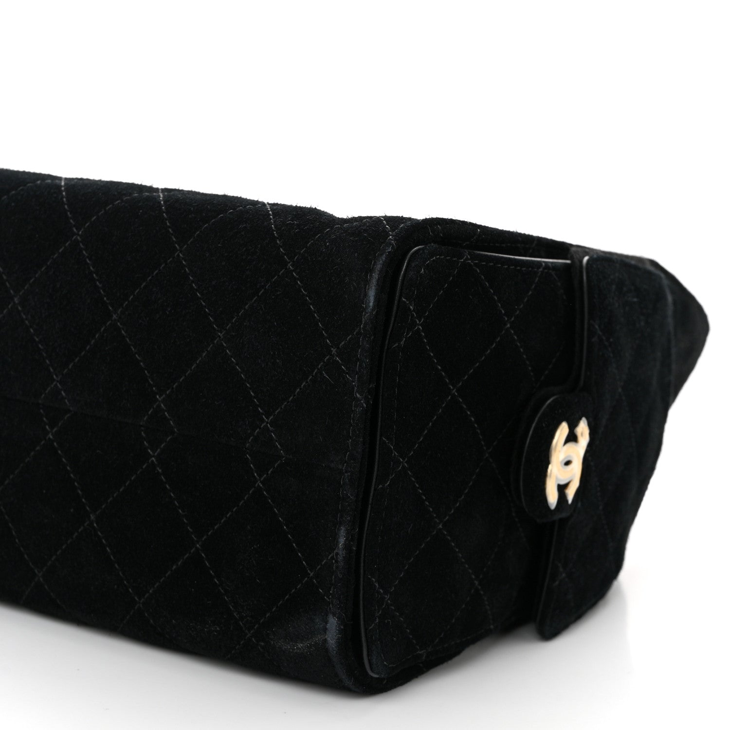 Suede Quilted Small CHNL 25 Handbag Black