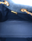 Washed Denim Quilted Mini CHNL 25 Handbag Blue