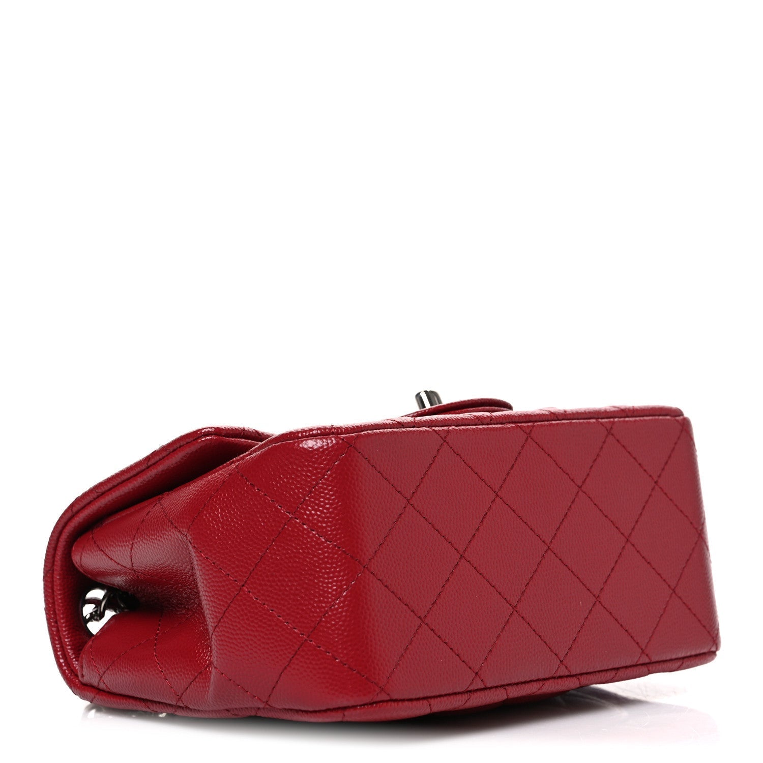Caviar Quilted Mini Square Flap Red