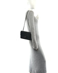 Iridescent Caviar Quilted Small Double Flap Black