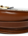 GG Supreme Monogram Calfskin Small Padlock Messenger Shoulder Bag Beige Black Cuir