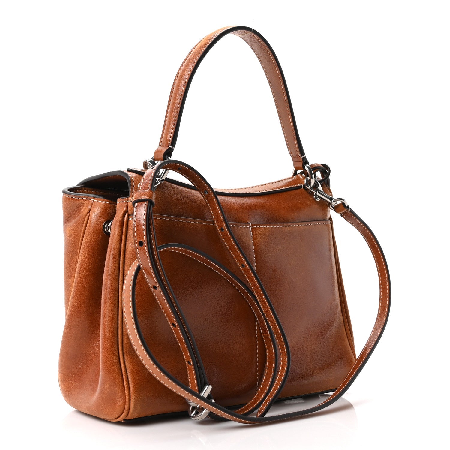 Vegetable Tanned Lambskin Mini Rodeo Top Handle Handbag Tan Cowboy