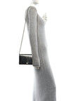 Textured Patent Bi-color GG Marmont Wallet on Chain  Silver Blue