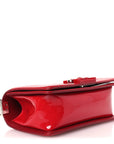 Patent Calfskin Quilted Small Plexiglass Boy Flap Red