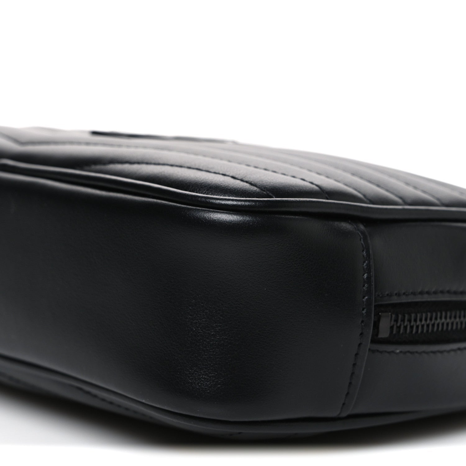 Calfskin Matelasse Monochrome Monogram Mini Lou Camera Bag Black