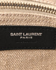 Linen Calfskin Small Rive Gauche Tote Greggio Natural