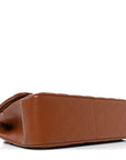 Caviar Quilted Jumbo Double Flap Light Brown