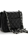 Lambskin Quilted Mini Square Flap Black