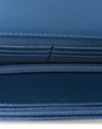 Denim Quilted CHNL 19 Wallet On Chain WOC Blue