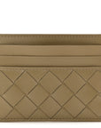 Nappa Intrecciato Credit Card Case Travertine